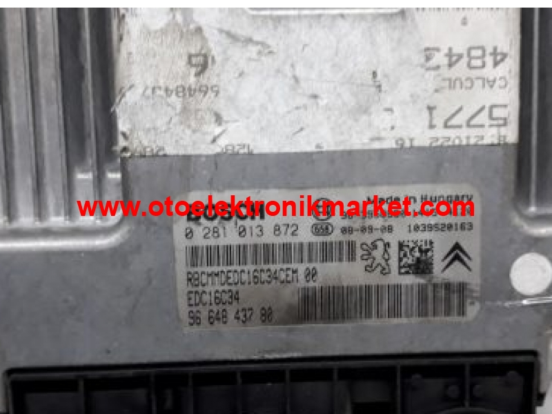 0281013872 PEUGEOT 308 1.6 HDI EDC16C34 MOTOR BEYNİ