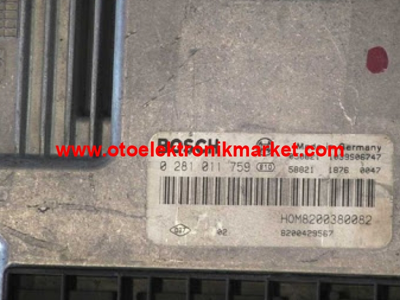 HOM8200380082 / 0281011759 Trafic 1.9 Motor Beyni ECU