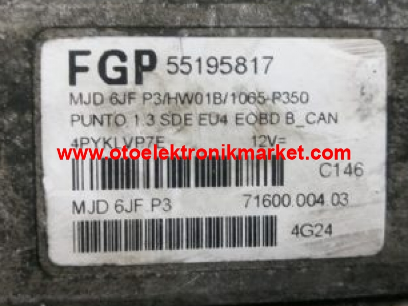 BEYİNCİM.COM 55195817 FİAT PUNTO 1.3 MOTOR BEYNİ