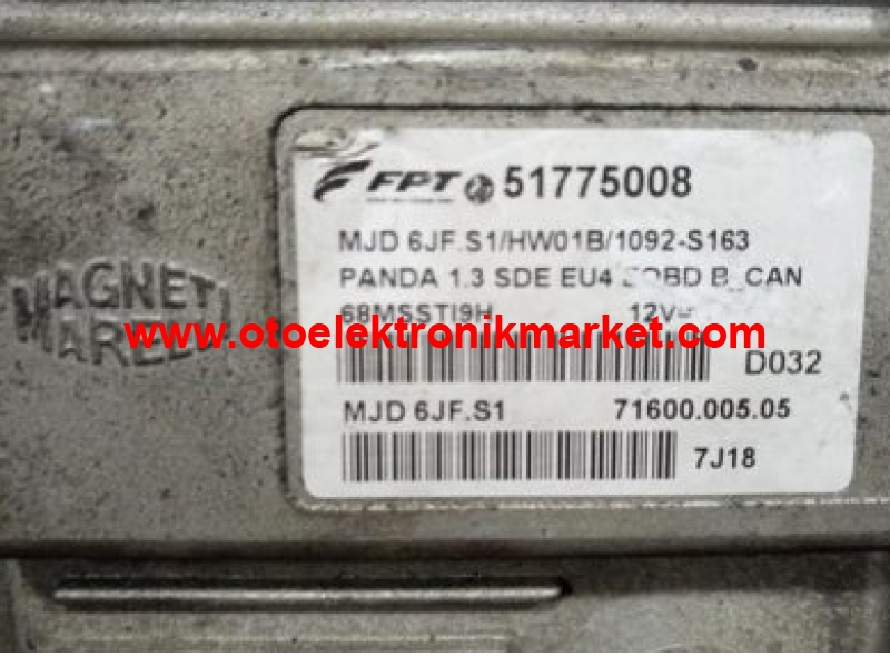 Fiat Panda 1.3, MJD 6JF.S1, 71600.005.04, 51775008