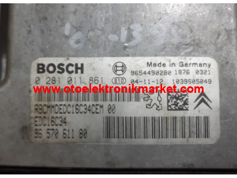 0281011861 EDC16C34 9657061180 pejo motor beyni