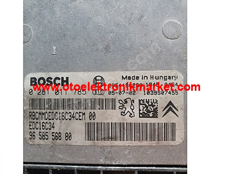 Citroen C3 1.4 HDI Motor Beyni Bosch 9658556880 - 0281011785 - EDC16C34