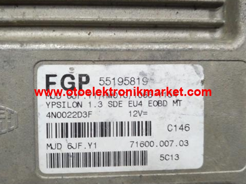 55195819 MJD 6JF.Y1 MJD6JF.Y1 Lancia Ypsilon 1.3 SDE Motor Beyni