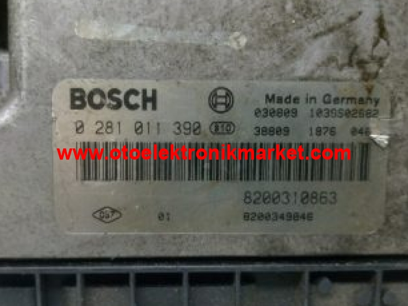 Renault Laguna 1.9 DCI Dizel 8200310863 / 8200349846 / Bosch 0281011390 / 0 281 011 390 Motor Beyni