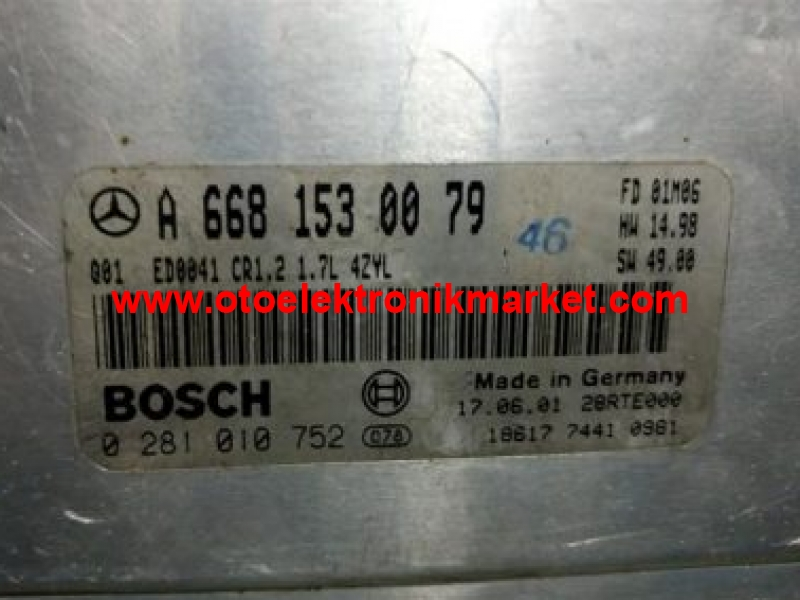 ECU Mercedes Clase A 0281010752 A6681530079 0 281 010 752