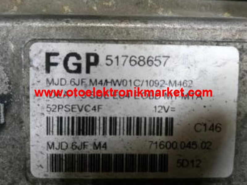 FİAT İDEA MOTOR BEYNİ 1.3 DİZEL ldea 1.3 motor beyni 51768657 MJD 6JF M4