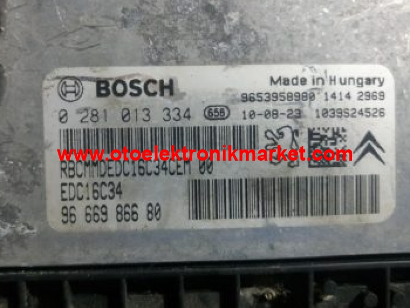 0281013334 9666986680 EDC16C34 Peugeot 3008 Motor Beynİ