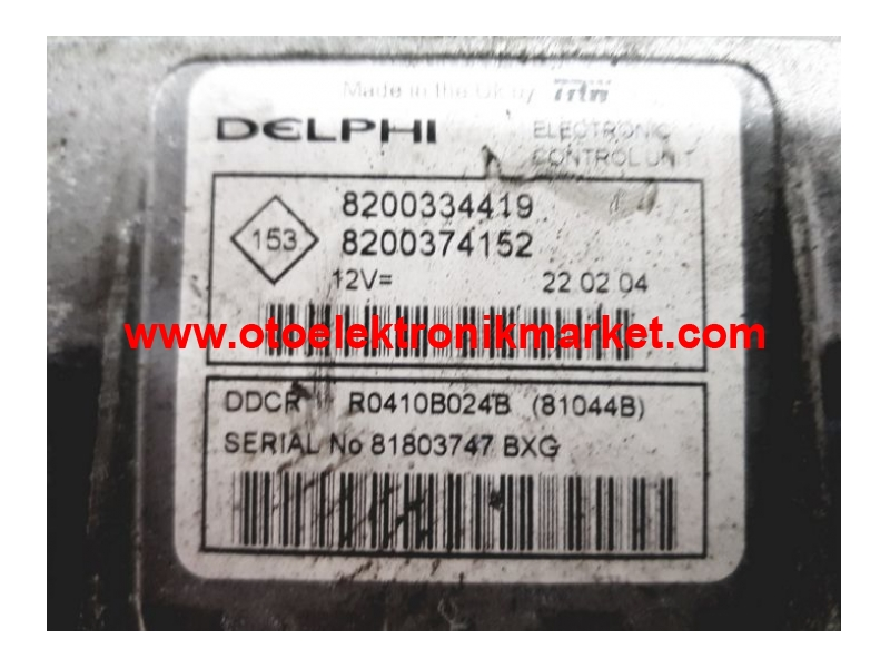 8200334419 8200374152 Renault Megane 1.5 Motor Beyni